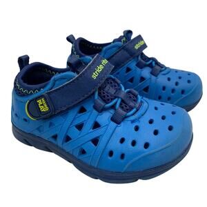 Stride Rite M2P Phibian Boys Sz 5 Water Shoes Blue Navy Slip On Straps Beach